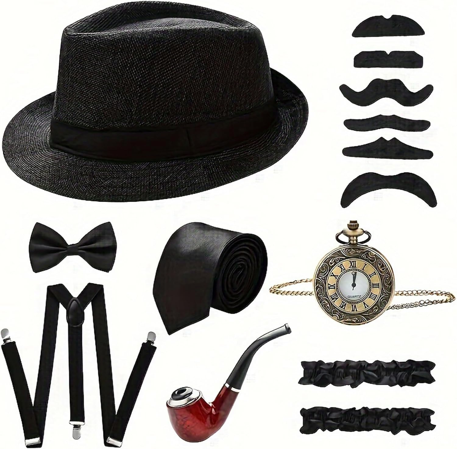 1920S Flapper Gatsby Accessories Costume Set Fashion Roaring 20'S Cosplay Theme Set with Headband Headpiece for Women Men