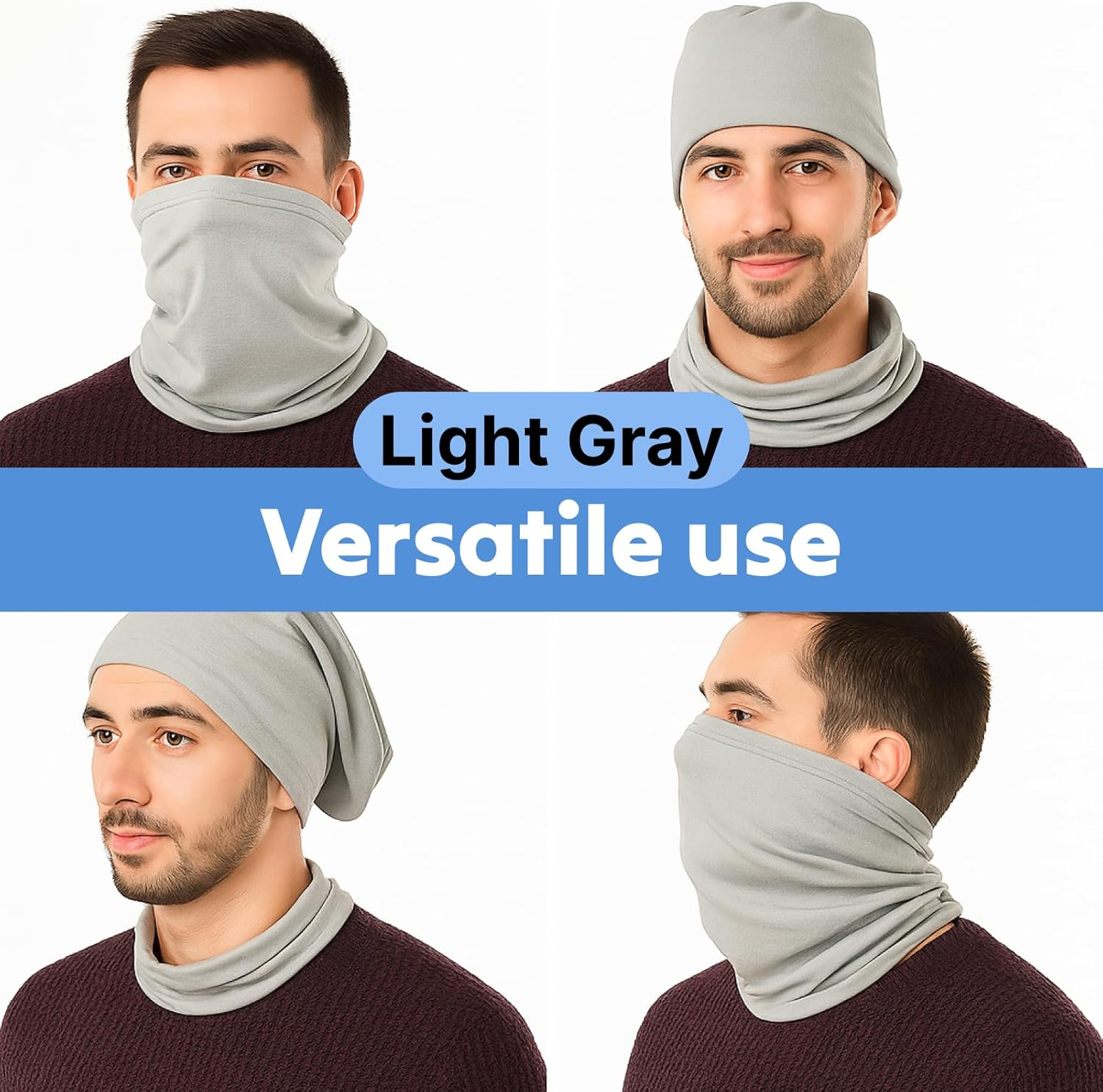 3 PCS Summer Face Cover Scarf, UV Protection Neck Gaiter, Breathable Outdoor Face Mask, Multi-Functional Headband Tube Bandana, Ice Silk Viscose Fiber Elastic Scarf for Sunscreen and Fishing image number 2