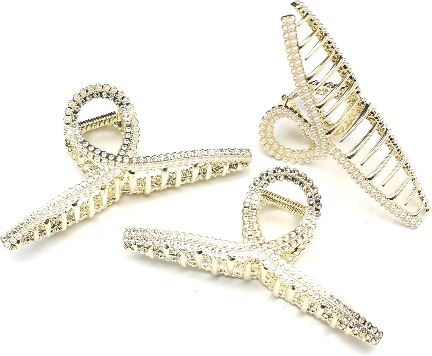 Qingoo Large Metallic Cross Hair Clip Beautiful Women'S Hair Clip Headpiece Elegant Hair Accessory 1 Piece (11.5 Cm X 4.3 Cm, Crystal) image number 4