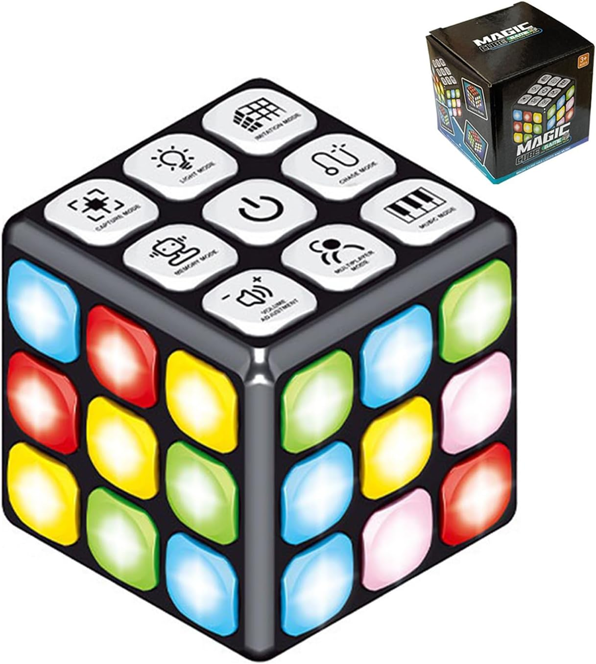 TISSNANY 7-In-1 Electronic Memory Brain Training Cube, Handheld Educational Toys for Kids Ages 6-12, Portable Sensory Games for Boys & Girls, Learning Gifts for Birthdays/Christmas/Party image number 3