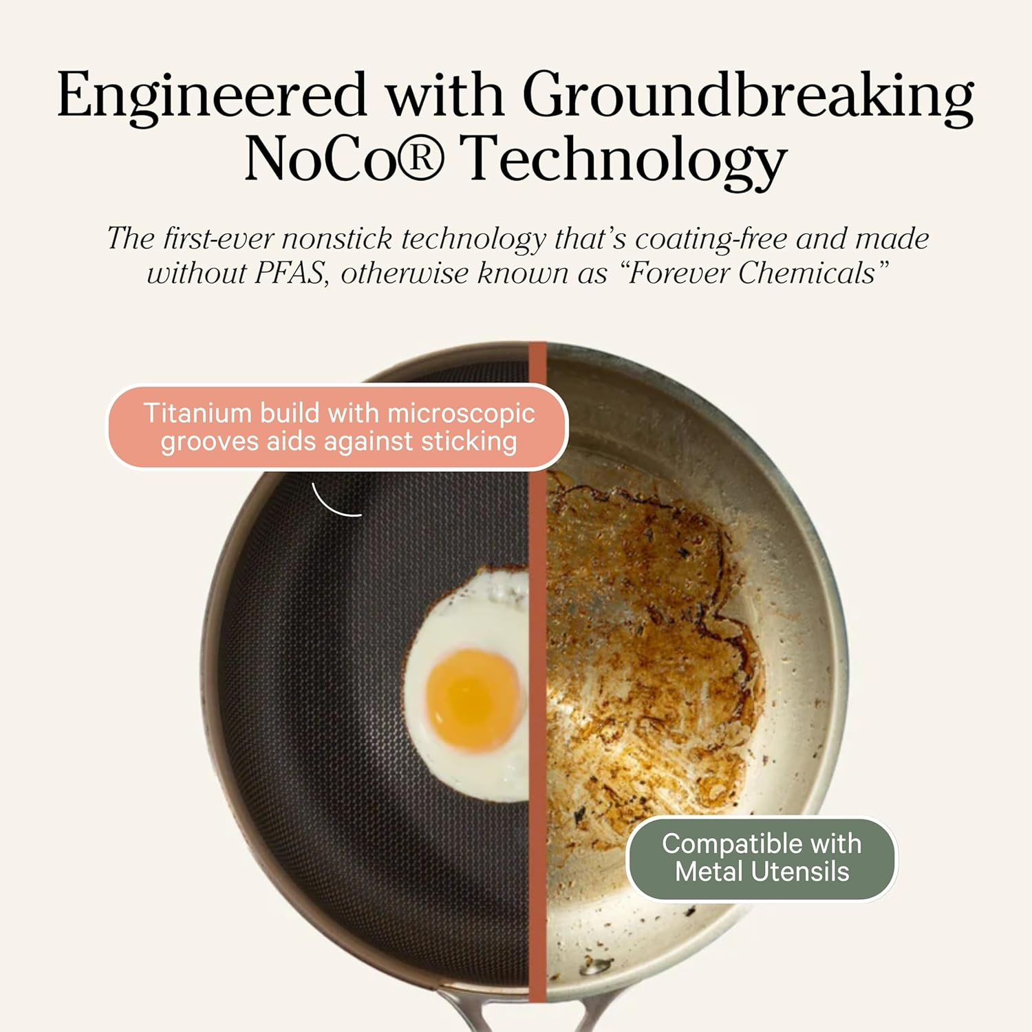 Our Place Titanium Always Pan Pro - 27Cm (2.65L) No-Coating Nonstick Skillet | Tri-Ply Titanium & Stainless Steel | Safe for Oven, Induction & All Cooktops up to 535&deg;C | Includes Spatula | Gold image number 4