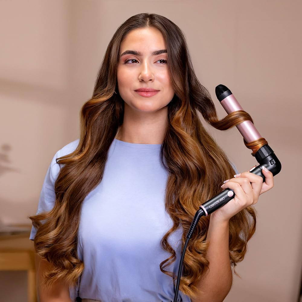 Cecotec Surfcare 3200 Twistwaves Curling Iron, 60 W, 32 Mm Head, 90&deg; Arc, Comfortable Use, Adjustable Temperature, Thermal Glove, Case and 2 Clips, Rotating Cable