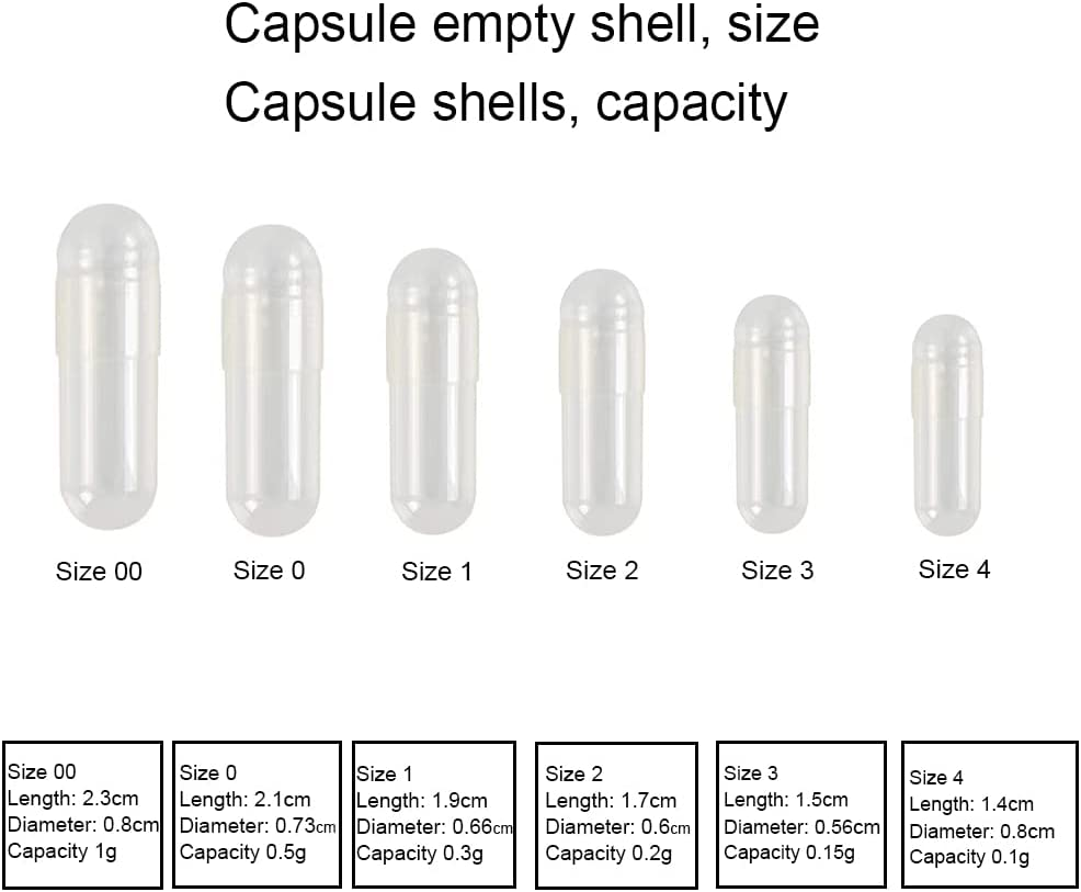 Capsule Size 0, Clear Empty Gelatin Capsules, 1000 Count -Kosher and Halal Certified,Gluten-Free Pure Bovine Gelatin Pill Capsule,Diy Powder Filling Vegetarian Vegan Capsules image number 5