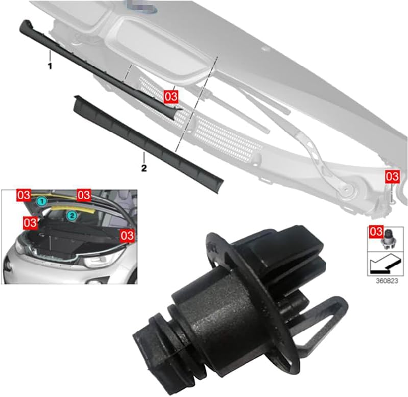 DZMZL Hood Bumper Cushion Stop Stopper Adjuster Buffer 51-76-7-183-752 for BMW for Mini Cooper