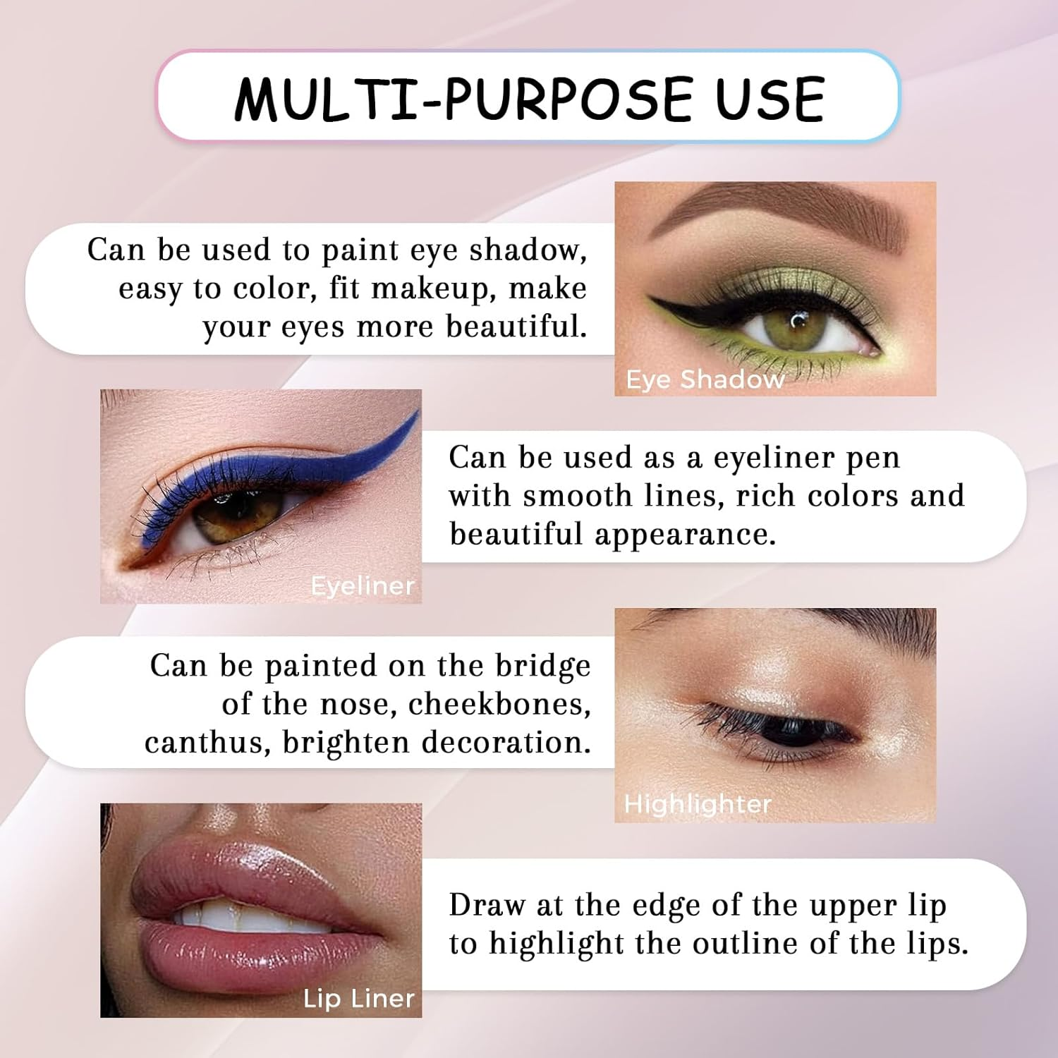 Tehttz 14 Colors Eyeliner Pen Set with Sharpener, Waterproof Eyeshadow Pencil Glitter Eye Liner for Women Matte Eyeshadow Stick Set Long Lasting Professional Eye Makeup Set image number 6