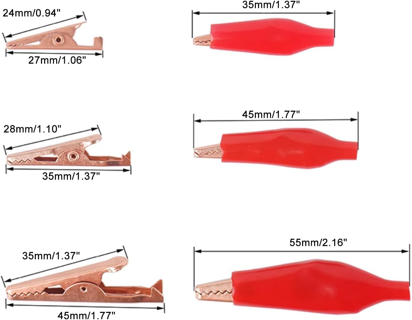 20Pcs Alligator Clips Mini Size 1&rdquo;/28Mm 5A Clamps Crocodile Electrical Test Clamps Jumper Helper with Protective Insulation Cover image number 6