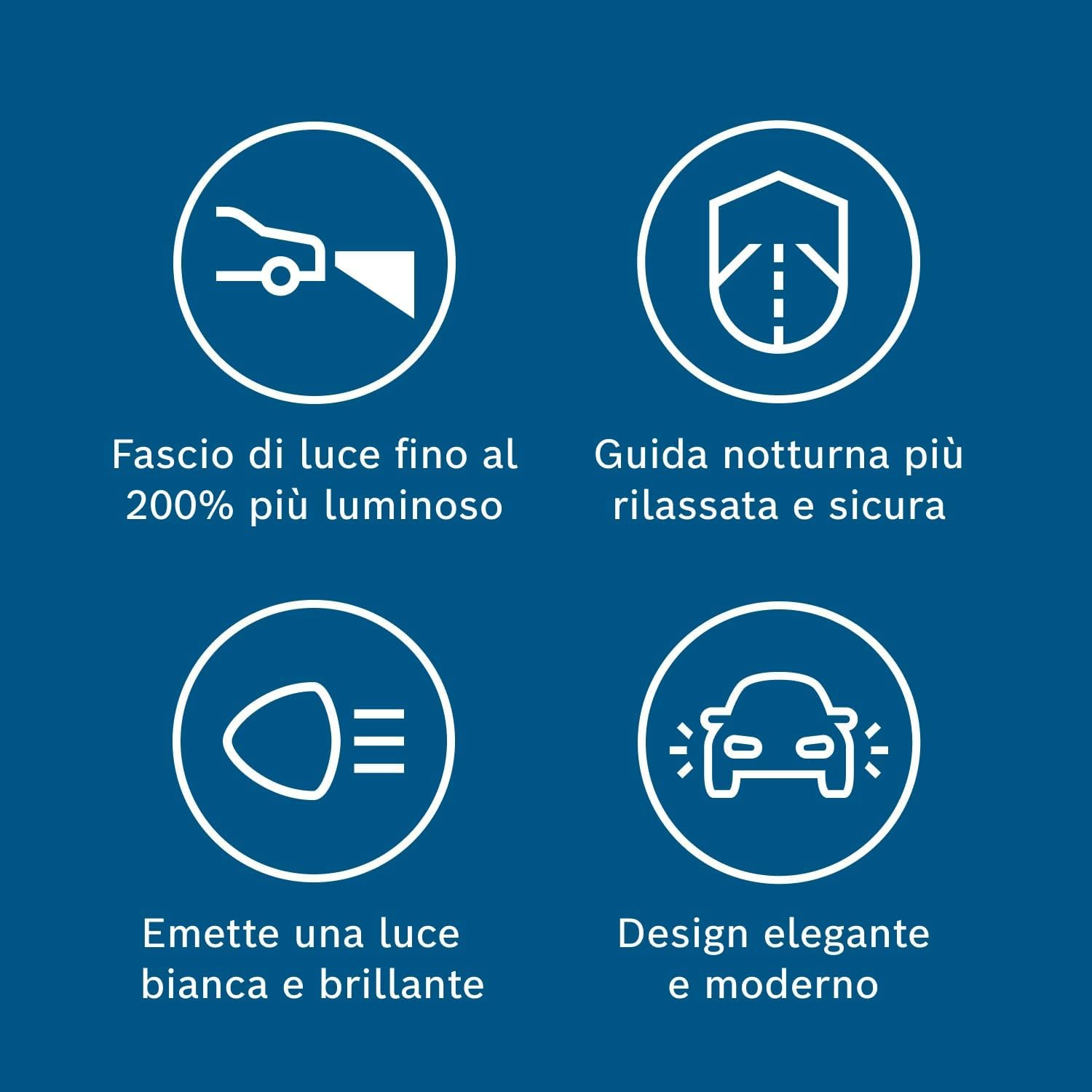 Bosch H4 plus 200 Gigalight Bulbs - 12 V 60/55 W P43T - Pack of 2 image number 4