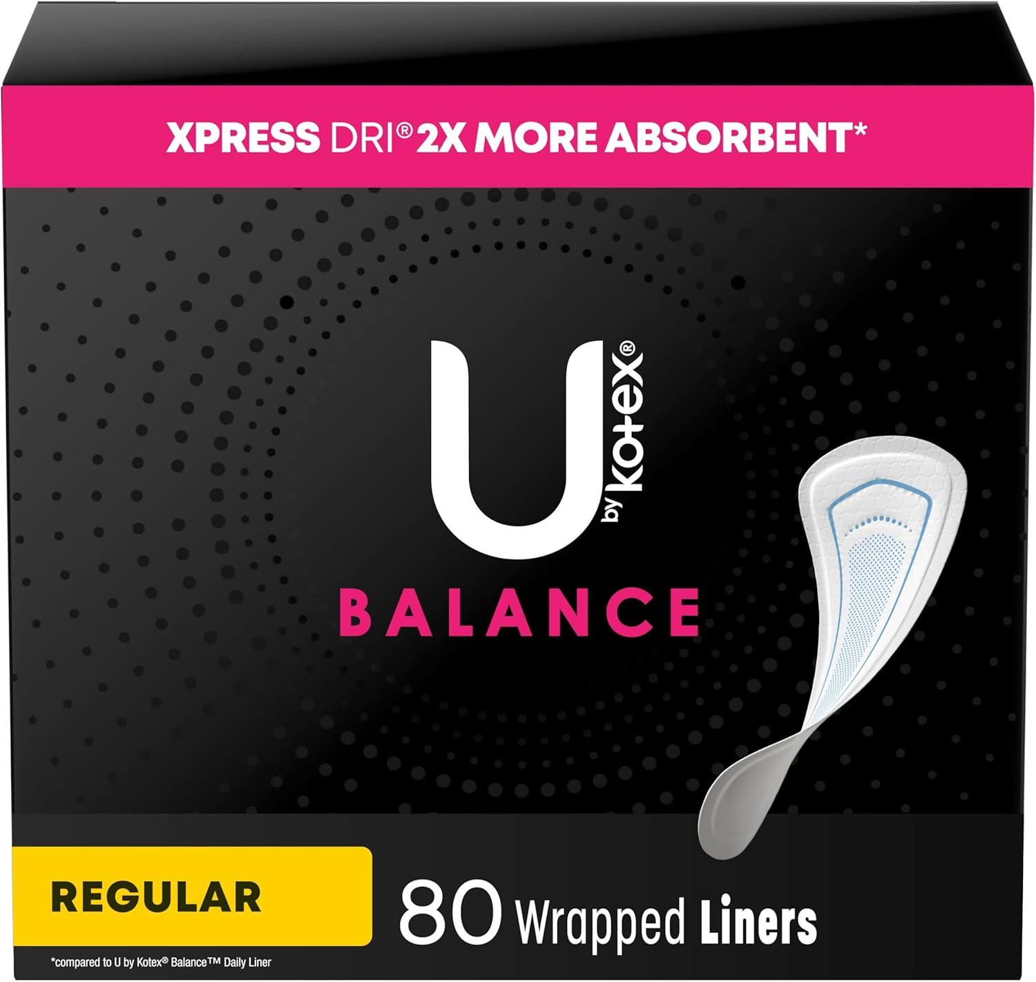 U by Kotex Curves Regular Liners, Unscented, 80 Count