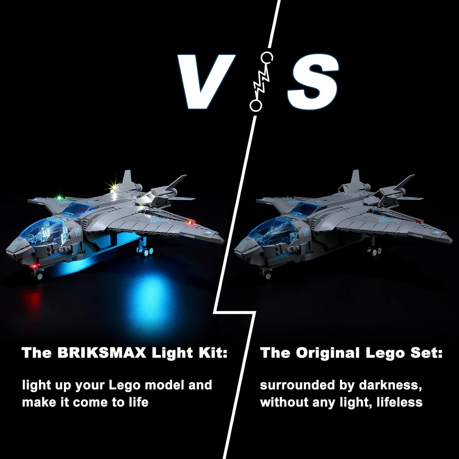 BRIKSMAX Led Lighting Kit for -76248 the Avengers Quinjet - Compatible with  Marvel Building Blocks Model- Not Include  Set image number 5