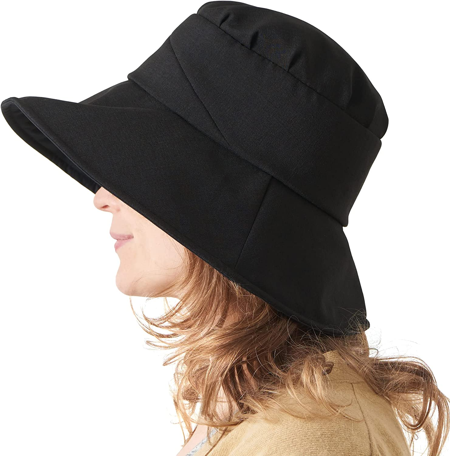 CHARM Womens Summer Beach Sun Hat - Wide Brim Gardening UV Protection Japanese Design