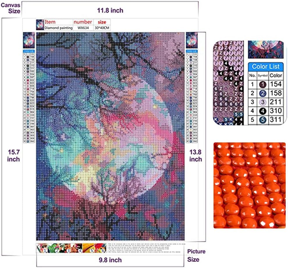 5D Full Drill Diamond Painting Kit &ndash; DIY Sparkling Mosaic Art with Resin Diamonds on Sticky Canvas &ndash; Home Wall D&eacute;cor Craft &ndash; 11.8 X 15.7 Inches (30 X 40 Cm) &ndash; No Frame image number 1