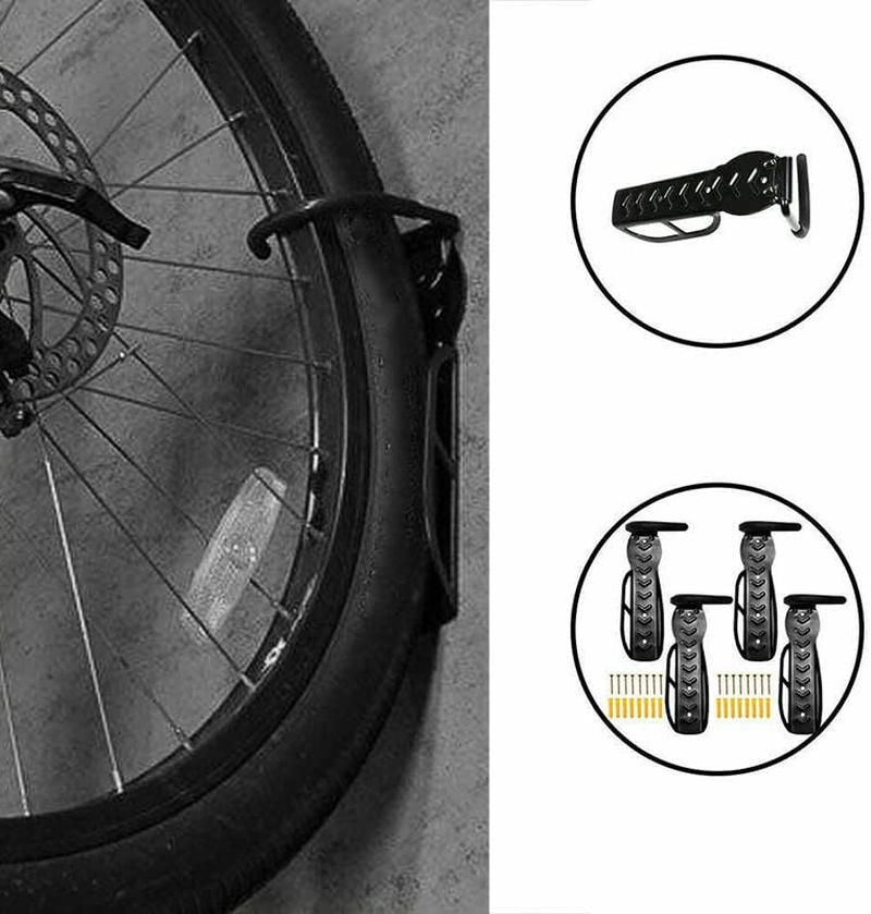 AIMALL 4PCS Steel Bicycle Bike Wall Rack Mount Garage Stand Holder Storage Hanger Hook, Space-Saving Stand Holder for Indoor Use image number 3