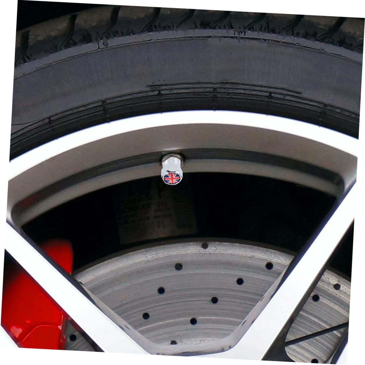 CHILDWEET 8Pcs Metal Wheel Valve Stem Caps Tire Air Caps for Cars and Motorcycles UK Flag Style Valve Stem Covers Set Automotive Tire Accessories for Men and Women image number 2