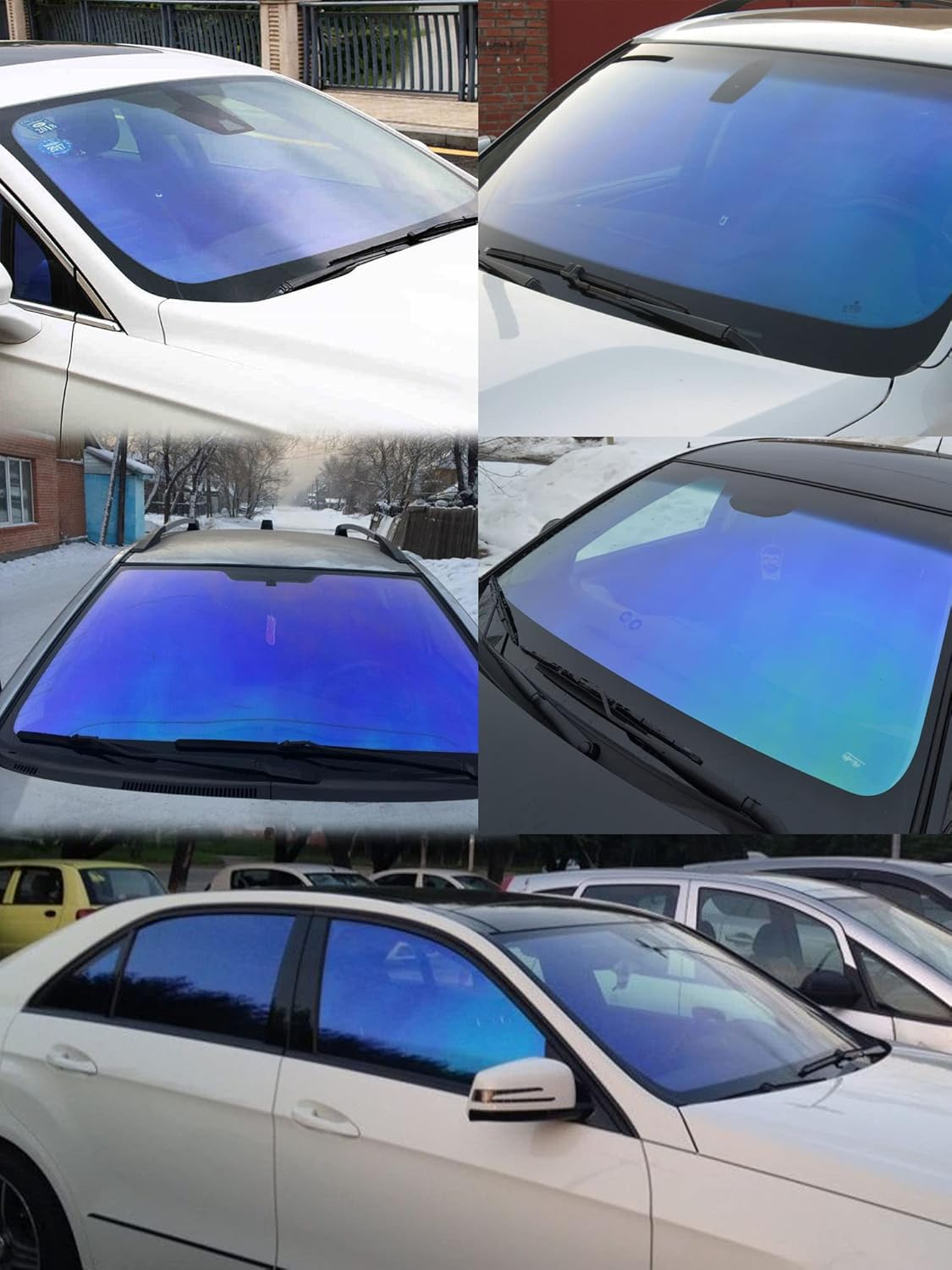 ASENDIWAY Chameleon Window Tint Film for Cars, Car Window Tint Dark Blue Solar Protection Film Scratch Resistant 65% VLT Windshield Sun Shade Heat & UV Block image number 1