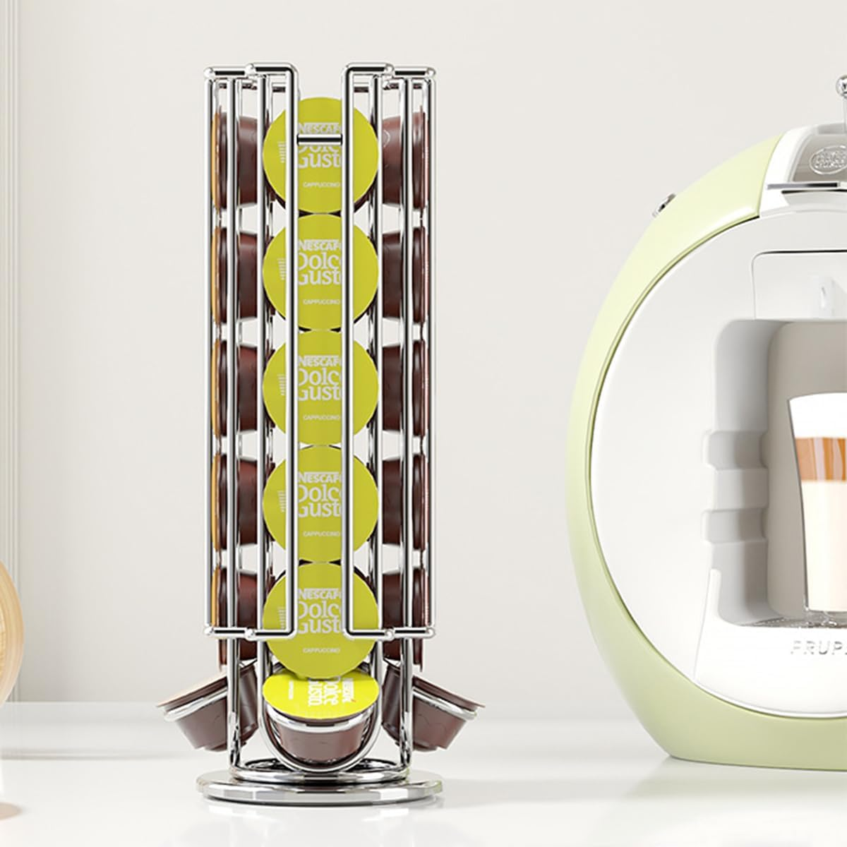 WDOPEN Capsule Spinning Carousel Holder, 360&deg; Rotatable Coffee Capsules Holder Rack, Solid Base, Espresso Pod Holder for Home & Office image number 4