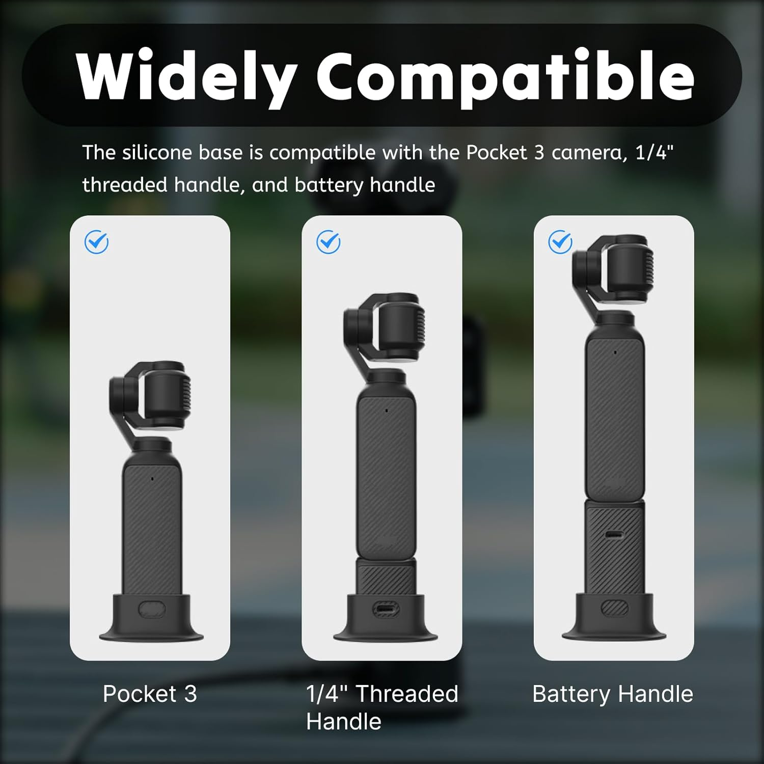 Applicable to Tabletop Stand for DJI Osmo Pocket 3 Black Stable Camera Stand with Reserved Charging Port, Quick Detach Design Ideal for Hands-Free Shooting, Vlogging, Time Lapses Charging image number 1