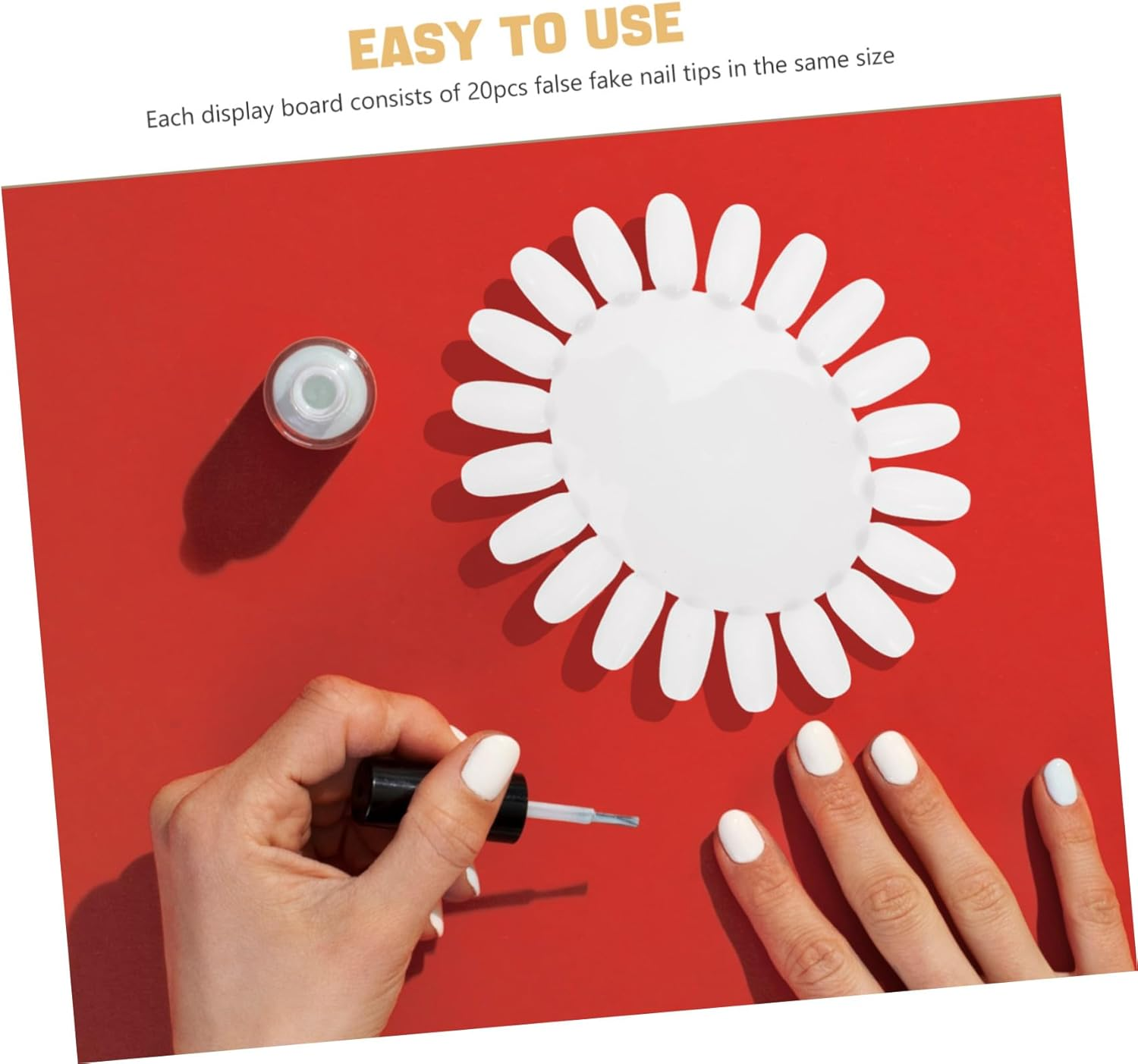 Beaupretty 10Pcs Sunflower Shaped Nail Art Display Wheels Beige Acrylic False Tips Practice Boards for Salon and Home Use Nail Polish Organizer