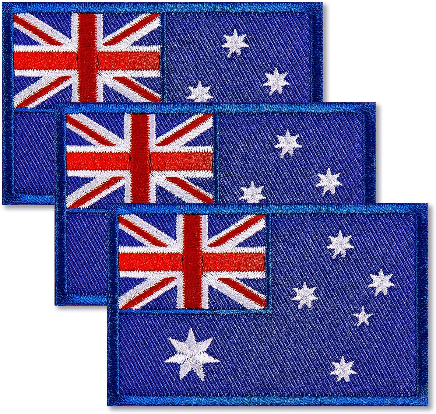 Zxvzyt 3 Pack Australia Flag Embroidered Patches Australian Flags Military Emblem Patch for Clothes Hat Backpacks Decorations - Armenia image number 3