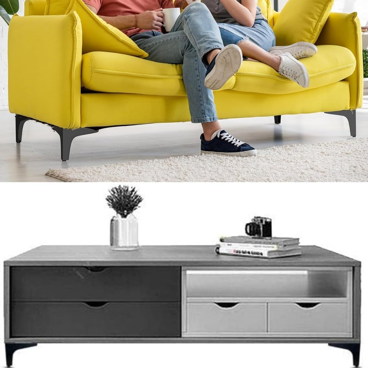 4Inch/10Cm Metal Cabinet Legs,Modern Style Furniture Replacement Legs for Sofa, Dresser & Cupboard with Screws,Rustproof,Easy Install,Black 4Pack image number 1