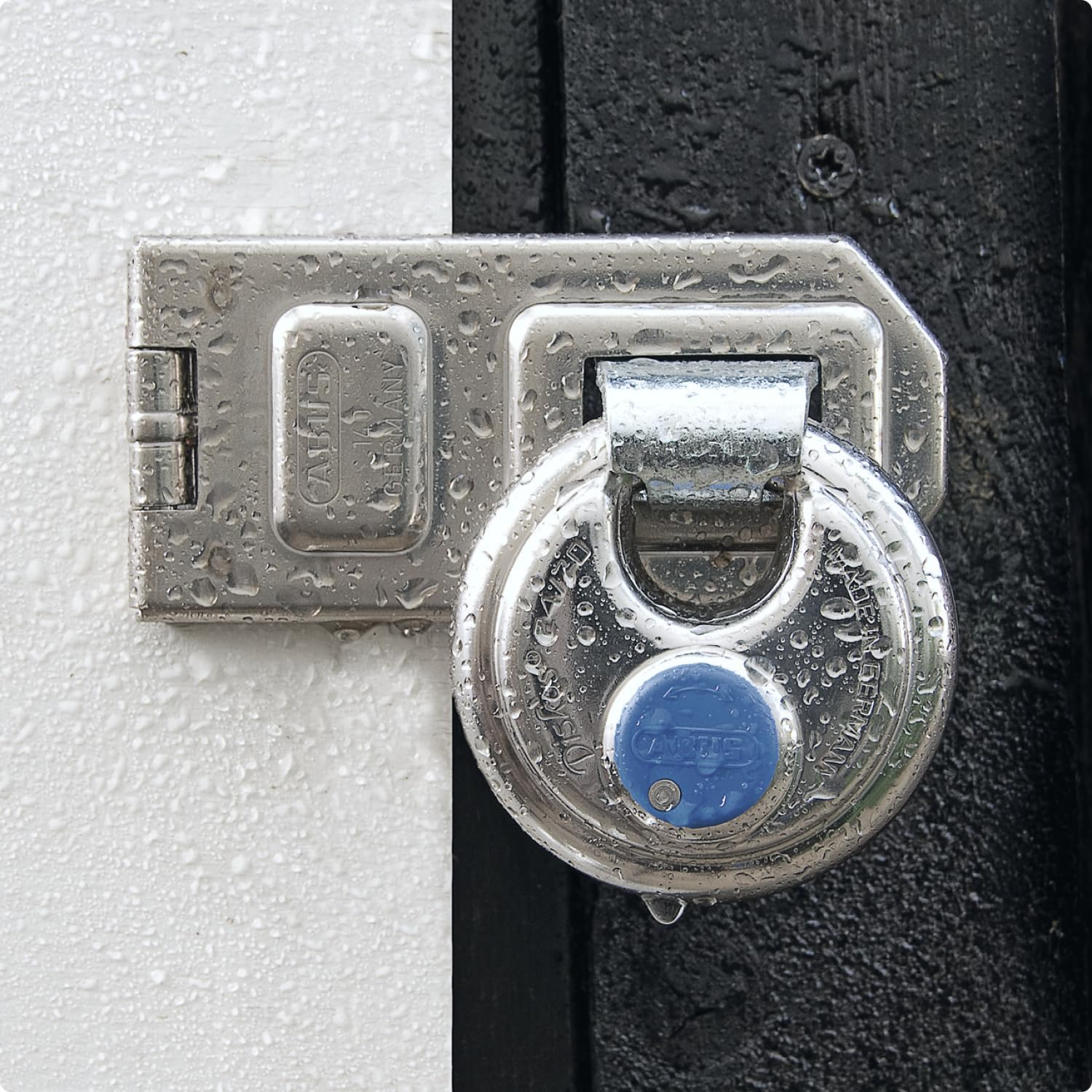 ABUS Diskus Padlock 24IB/60 Made of Stainless Steel - with 360&deg; All-Round Protection - for Securing in Extreme Weather Conditions - 05633 - ABUS Security Level 7 - Silver/Blue image number 3