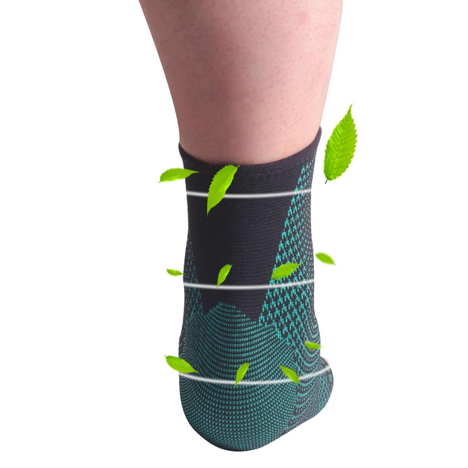 Ankle Brace for Basketball Players to Support Feet Male Female Size M, Green, 2 Pcs image number 3