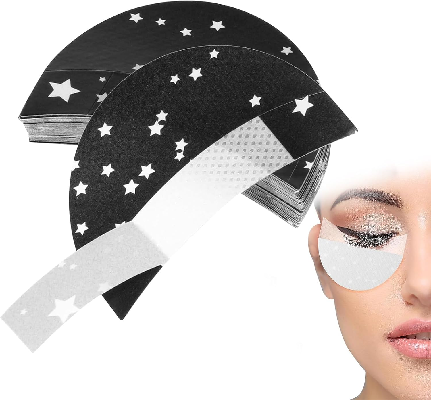 Kzvsiy 100 Pcs Eyeshadow Shields, Lint-Free Eye Makeup Pads, Professional Eyeshadow Stickers for Eyelash Extensions, Eyeliner, Lipstick, and Preventing Makeup Residue image number 2