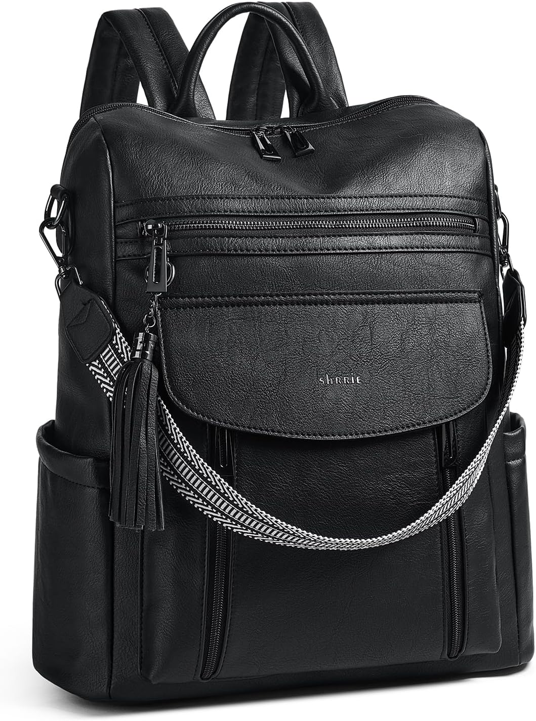 Shrrie Laptop Backpack for Women 15.6 Inch,Travel Leather Backpack Purse Nurse Teacher Carry on Backpack