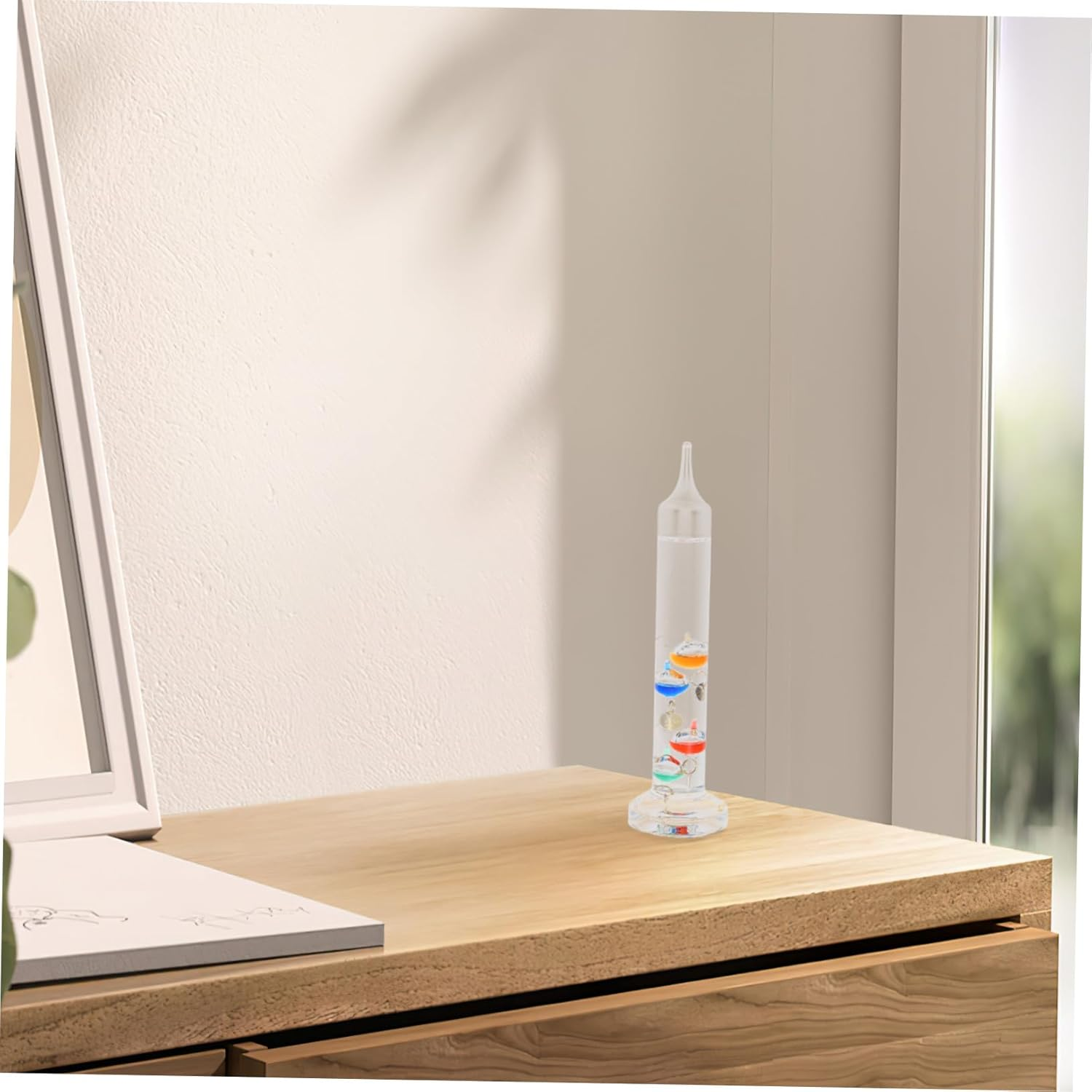 BESPORTBLE Galileo Thermometer with Floating Colored Spheres Glass Tube Temperature Display in Fahrenheit with Gold Tags Educational Interactive Science Decor for Home Office Classroom image number 5