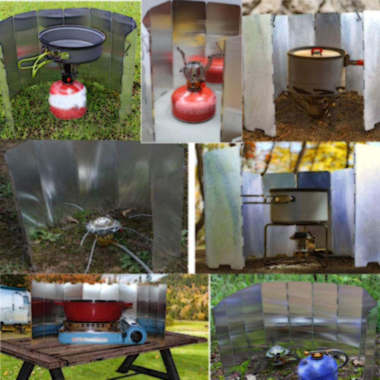 Folding Stove Windscreen Outdoor Camping Stove Windshield with Carrying Bag image number 6