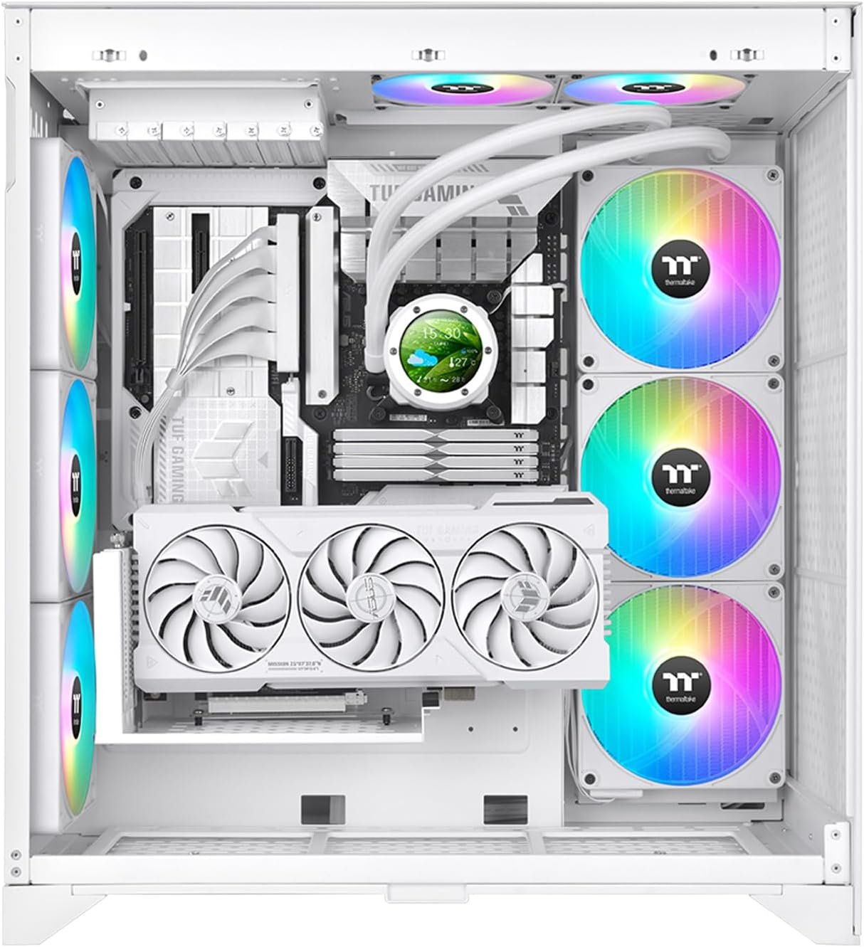 Thermaltake TH420 V2 Ultra EX ARGB Magnetic Connect with 2.1" LCD Display AIO Liquid CPU Cooler Snow Edition, CL-W428-PL14SW-A image number 2