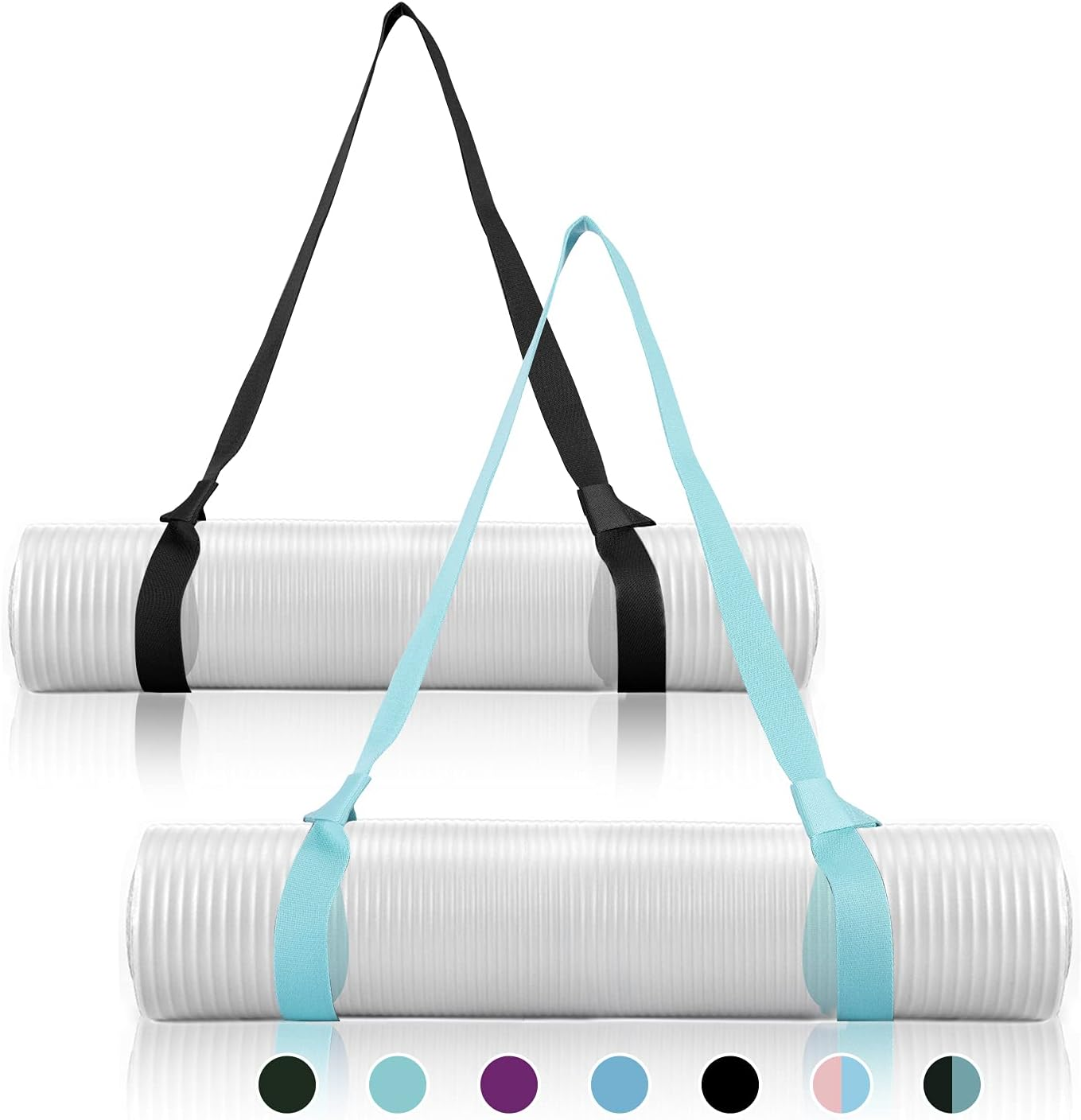 Yizerel 2 Packs Yoga Mat Strap for Carrying, Yoga Mat Carrier, Adjustable Yoga Mat Sling for Yoga Mat Exercise Mat