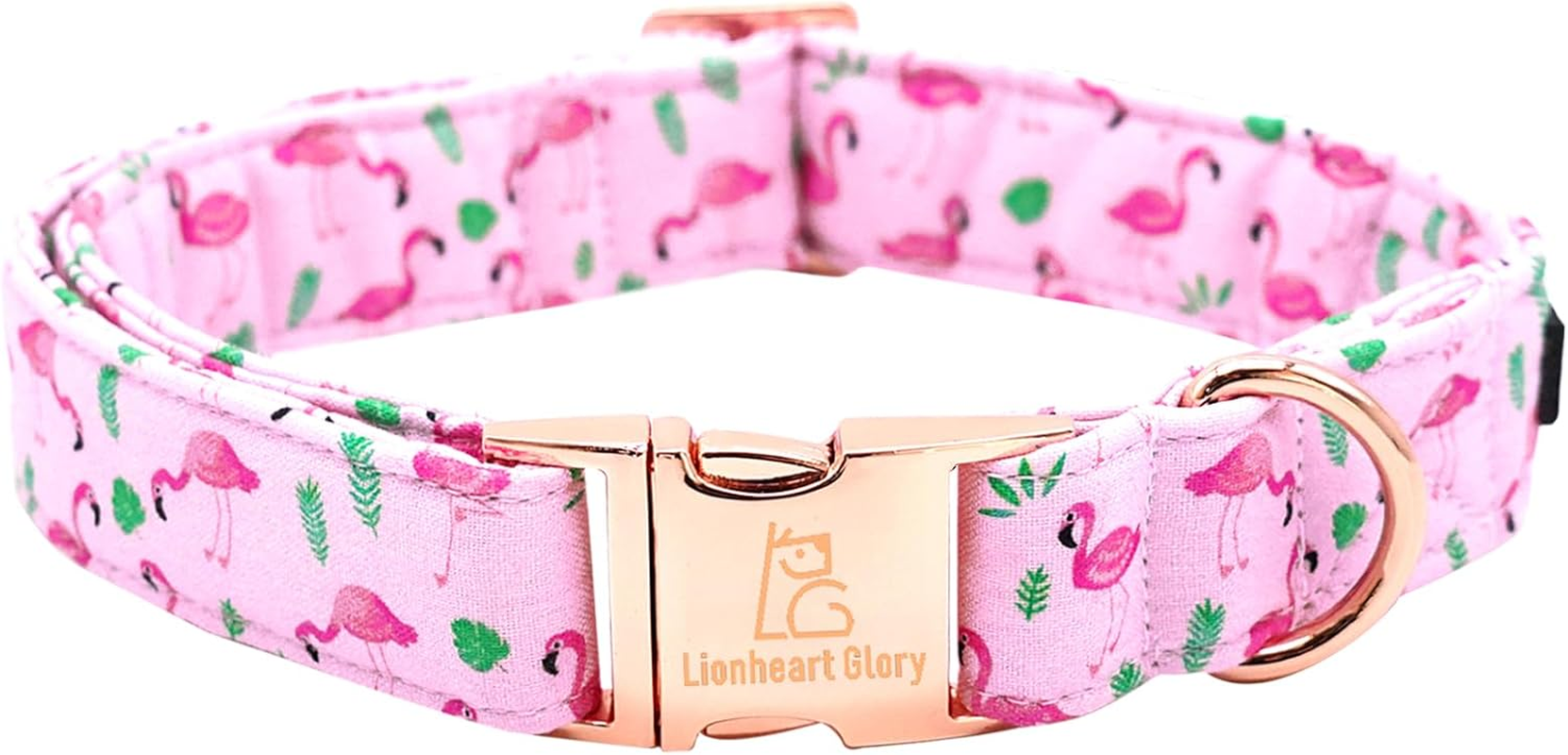 Lionheart Glory Pink Dog Collar Peach Dog Collar Girls Soft Durable Adjustable Puppy Gift Collar Spring Collar Dog Cute Dog Collars image number 1