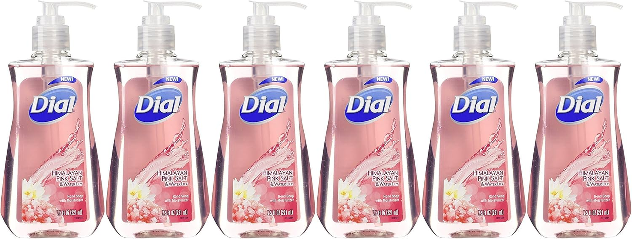 Dial Himalayan Pink Salt & Water Lily Hand Soap with Moisturizer 7.5 Oz (Pack of 6)