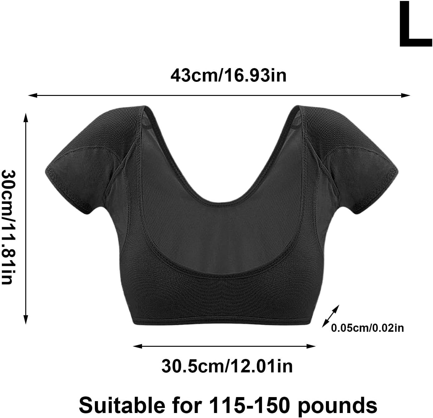 Underarm Sweat Vest | Armpit Sweat Proof Shirt,Washable Reusable Short Sleeve Vest, Breathable Quick Drying Guard Shield image number 6