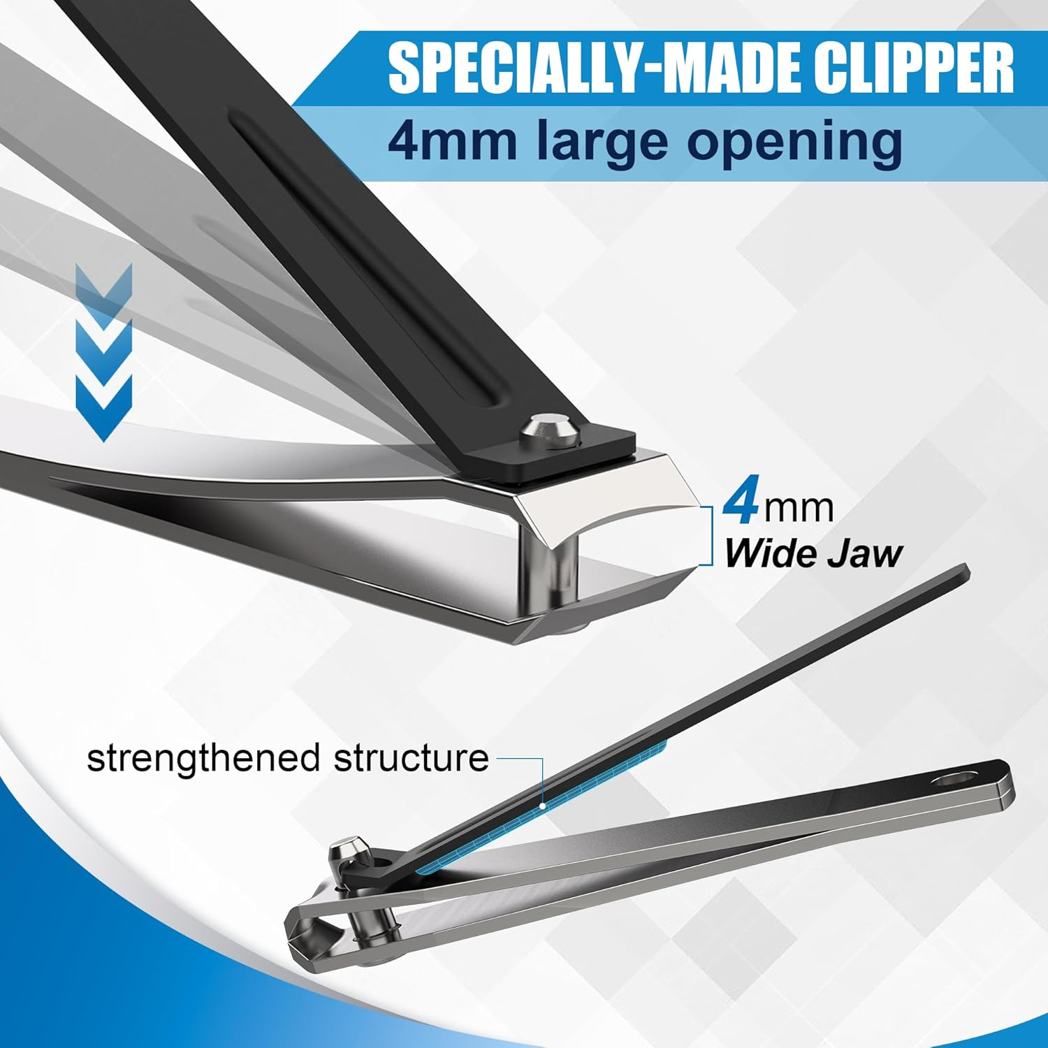 Long Handled Toenail Clippers Wide Jaw Opening, Free Bending, for Thick Nails, for the Seniors, Overweight, Disabled with Arthritis, Easy Reach Pedicure Auxiliary Tools (19.7" Long Handle) image number 1