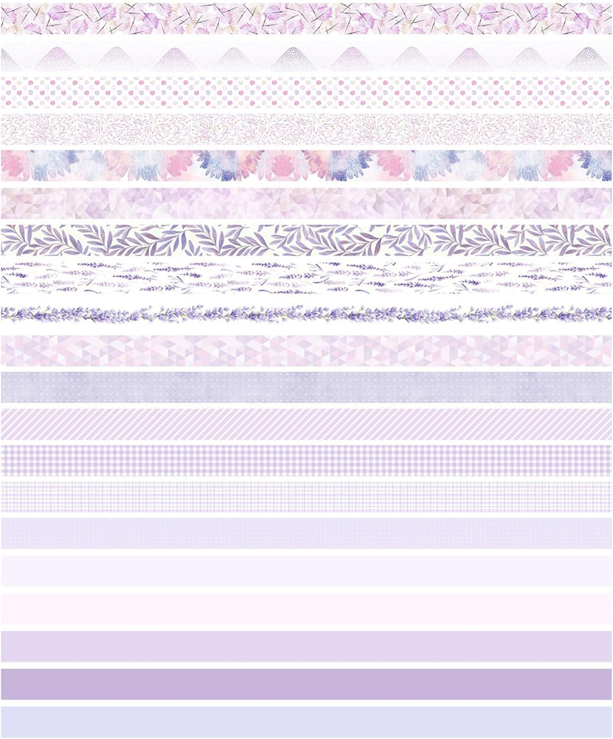 YUBX Vintage Washi Tape Set 20 Rolls Skinny Retro Decorative Antique Patterns Masking Tapes for Arts, DIY Crafts, Journals, Planners, Scrapbook, Wrapping (Purple) - Kawaii image number 4