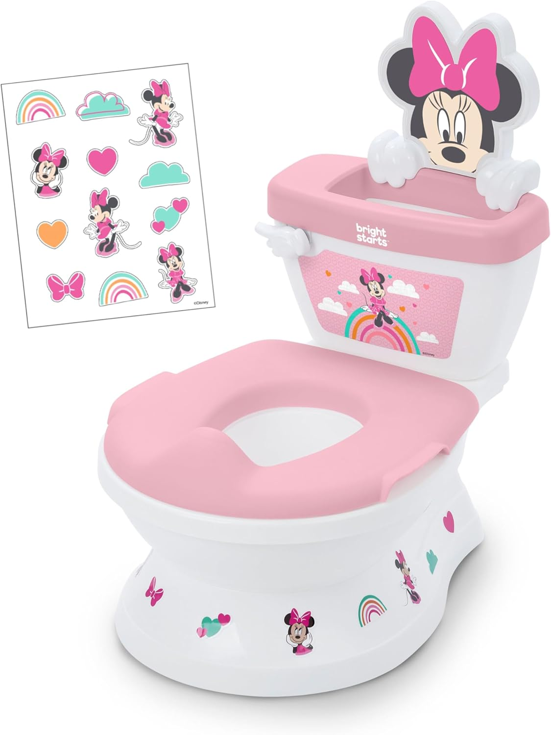 Disney Baby Minnie Mouse My Size Potty 2-In-1 System, Lifelike Flushing Sounds and Cheers, for Ages 18 Months, up to 50 Pounds, Pink image number 1