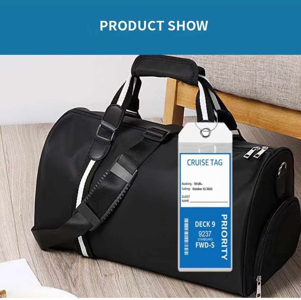 Cruise Luggage Tag Holder, 6Pack Clear Waterproof Cruise Luggage Tags for Royal Caribbean and Celebrity Ships, Cruise Essential Travel Accessories image number 4