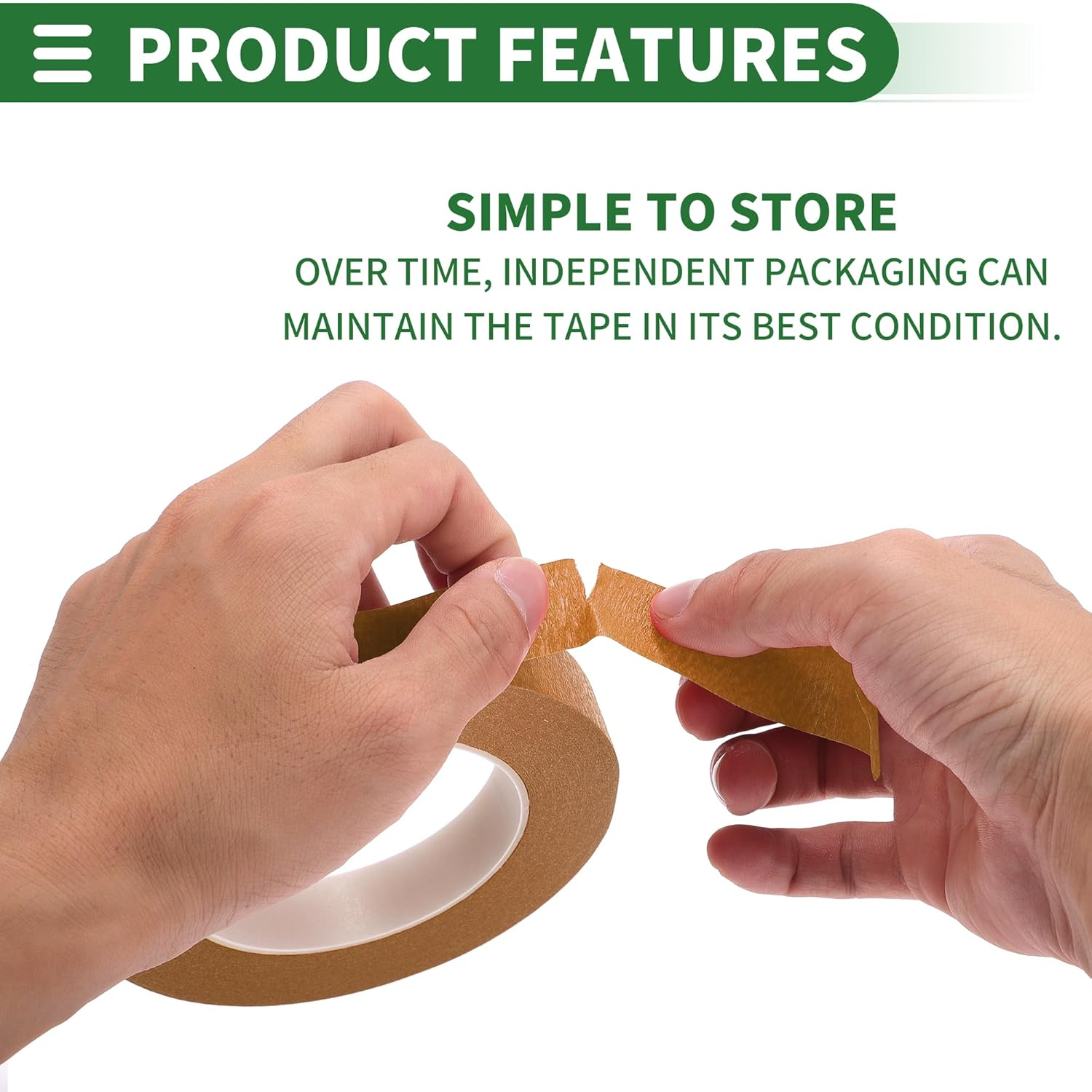 X AUTOHAUX Universal Painters Tape Masking Master Tape 5500X1.9X0.01Cm / 60.15 Yards X 0.75 Inches X 140Um Easy Removal Crepe Paper Brown 1 Pc image number 1