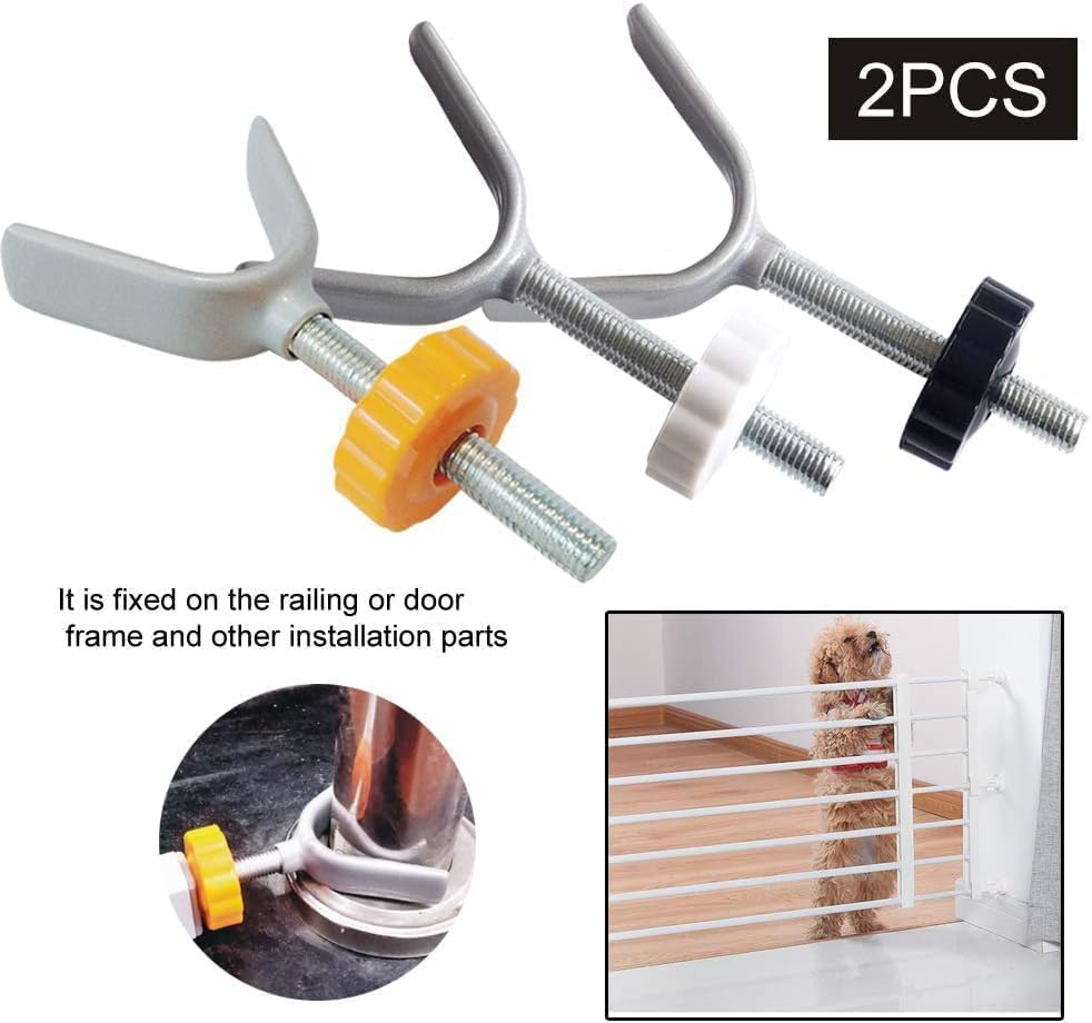 2Pcs Baby & Pet Safety Gate Banister Adapter, M10 (10Mm) Stair Banister Adapter, Extra Long Y Spindle Rods, White image number 1