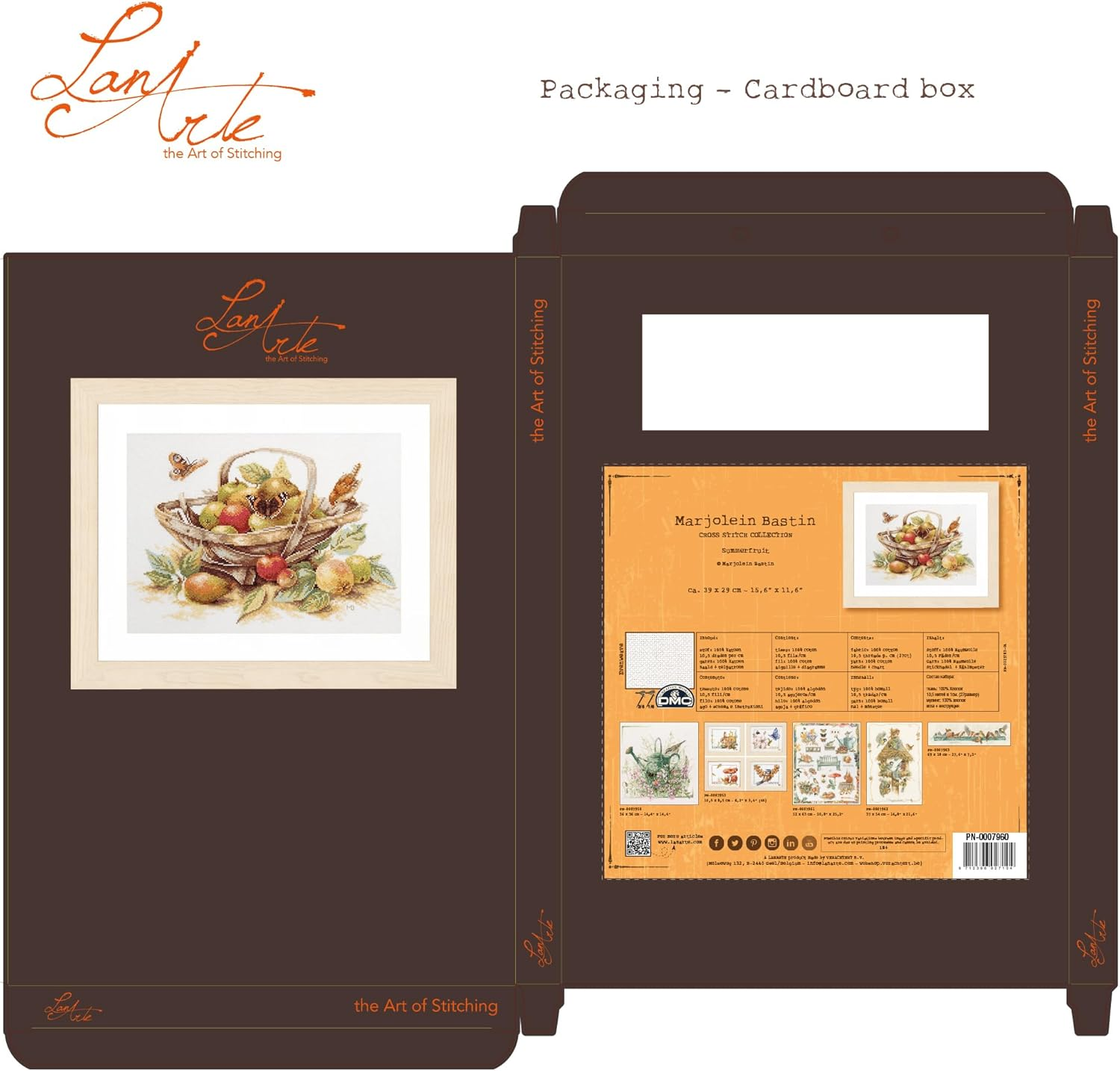 Lanarte Counted Cross Stitch Kit: Summer Fruit, NA, 39 X 29Cm