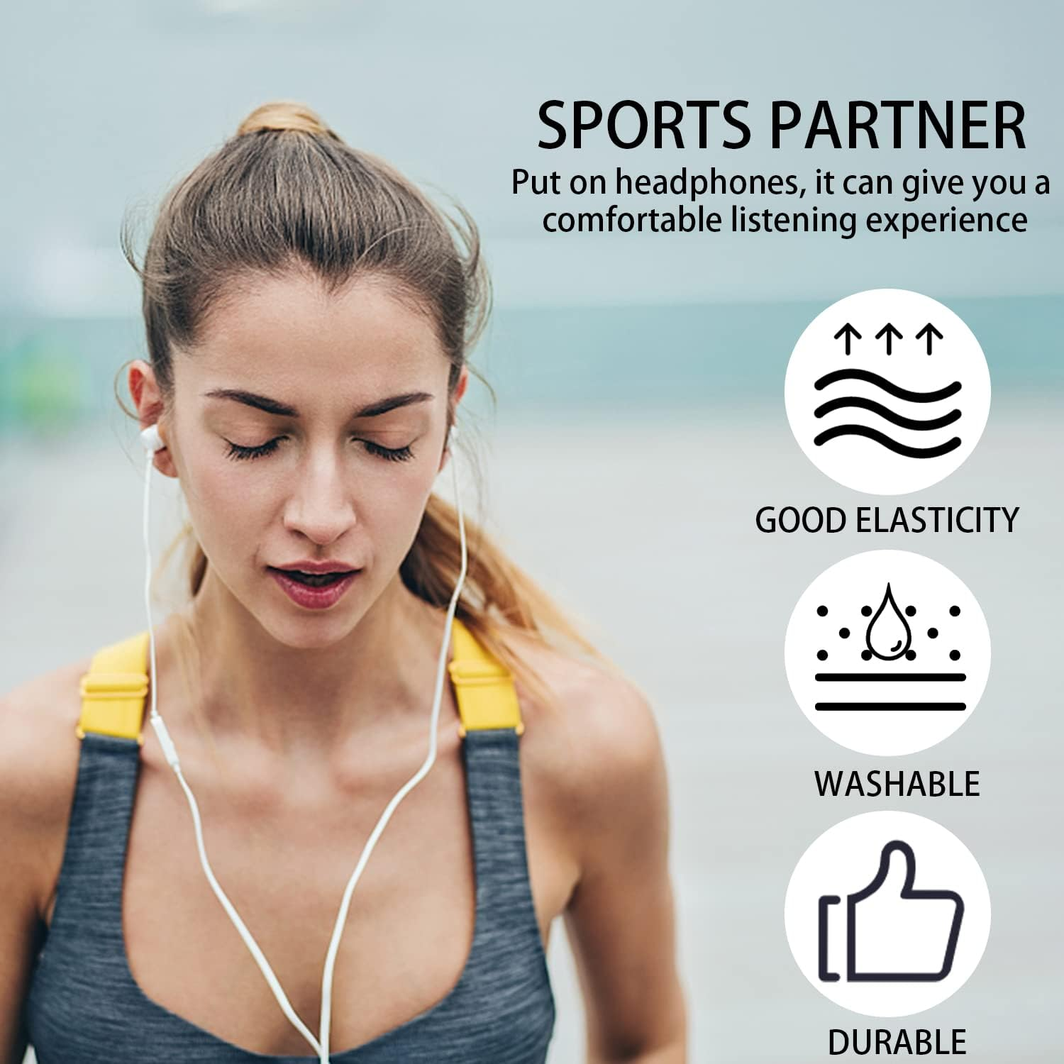 TORMEN 4 PCS Soft Silicone Earbud Covers - Anti-Slip and Anti-Drop Sport Ear Tips - Compatible with Iphone Ear Tips (Transparent, - Gray Transparent image number 5