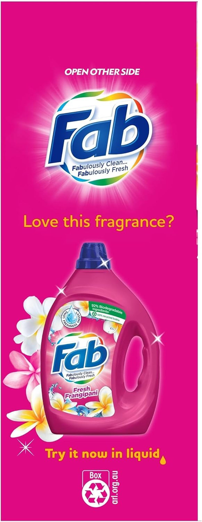 Fab Fresh Frangipani Front and Top Loader Laundry Powder Detergent 2 Kg image number 1