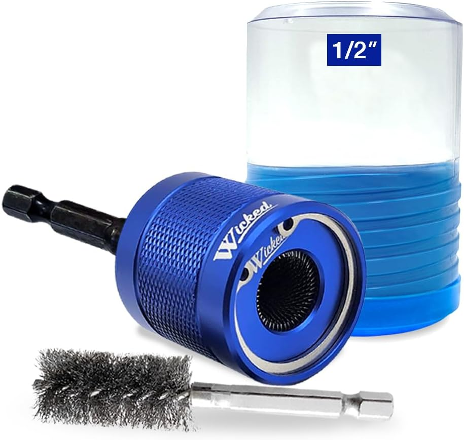 WICKED 1/2&rsquo;&rsquo; Copper Tube Pipe Cleaning Brush Kit; the Professional Plumber&rsquo;S Tool Industrial &ldquo;All Metal&rdquo; Strength Heavy Duty Construction Grade with Replaceable Parts image number 5