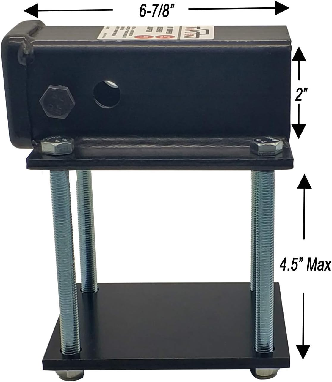 TOPTOW RV Bumper Hitch Receiver 63801 for 4 Inch to 4.5 Inch Beams, 2 Inch Receiver Opening, Fits for Bike Racks, Cargo Carriers Camper-On