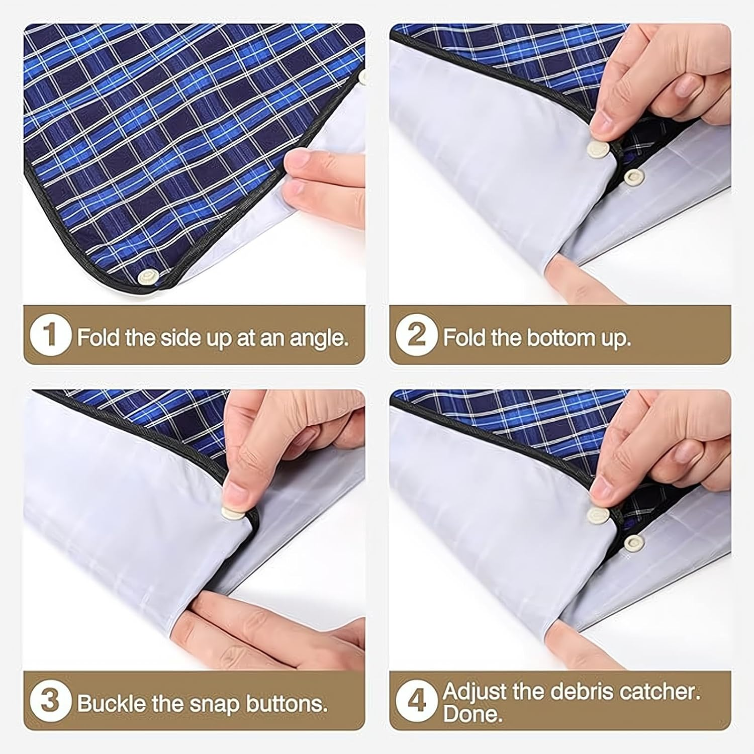 3Pcs Adult Bibs, Washable Dining Bibs Reusable Clothing Protector for Elderly Women Men image number 2