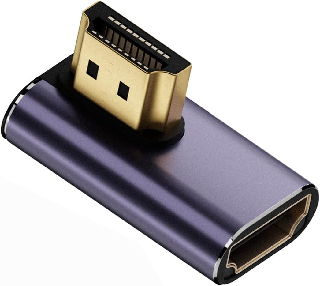 YC&deg; CY 8K Cable HDMI Male to HDMI 2.1 Female Vertical 90 Degree Left Angled Low Profile UHD Extension Adapter Support 8K 60Hz HDTV image number 1