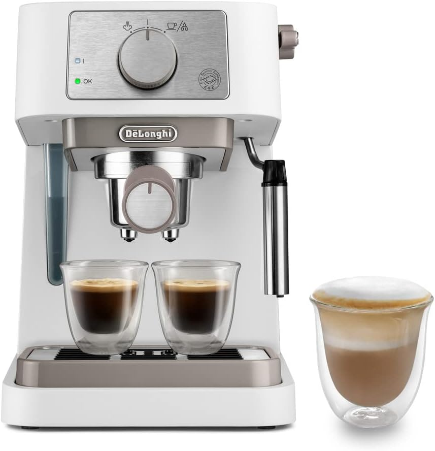 De'Longhi Manual Coffee Machine Stilosa EC260.GR, 15 Bar Pressure, Cappuccino System, Automatic Switch-Off, Compatible with ESE Pods, 2 Level Tray, Capacity 1L, Green