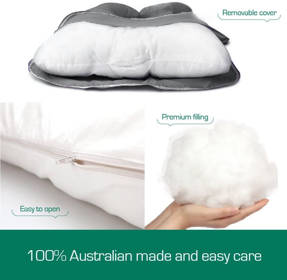 Australian Made Pregnancy/Maternity/Nursing Pillow Body Feeding Support (Pillowcase Included) (Lilac) - Black image number 7