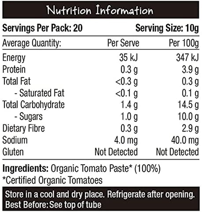 Global Organics Tomato Paste Tube 200 G image number 2